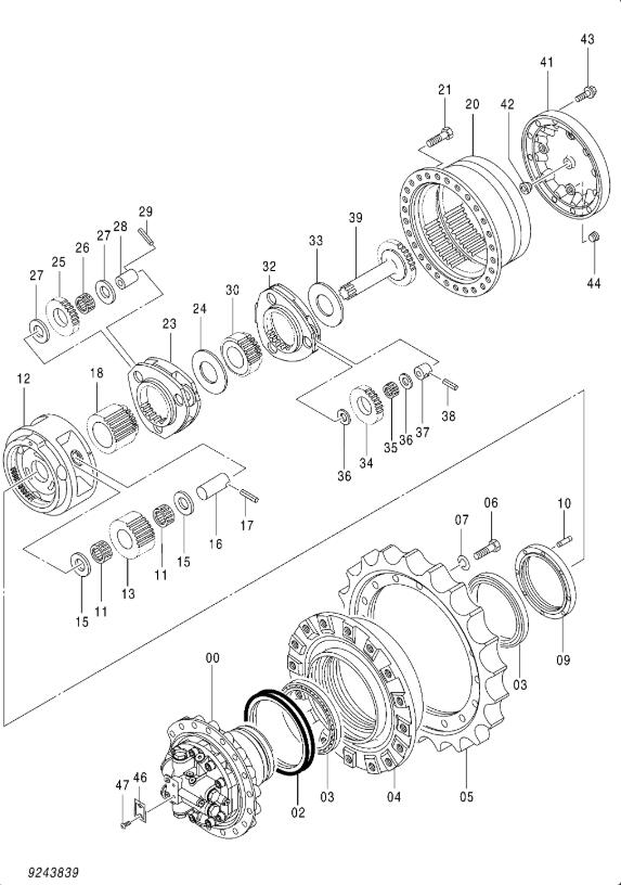 Hitachi 1032485 ZX250-3 Carrier 1st Housing Assembly Kit